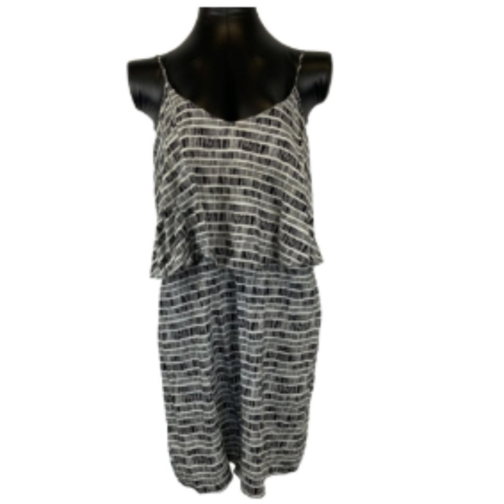 Old Navy Sleeveless Tank White Black Print Mini Dress Women's XL